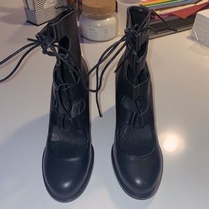Black Leather Booties